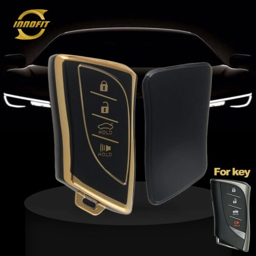 LEB2T1-Black-Gold Plating- Car Key Cover For Lexus