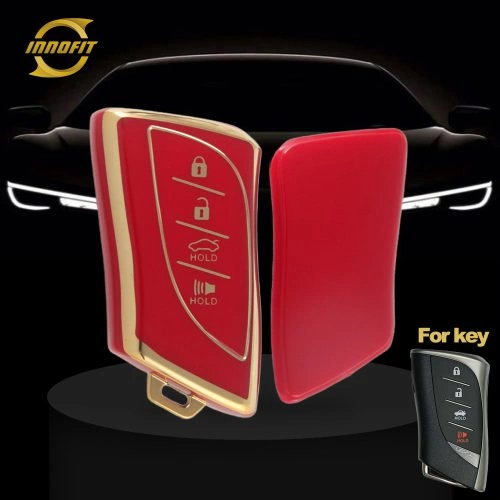 LEB2T1-Red-Gold Plating- Car Key Cover For Lexus