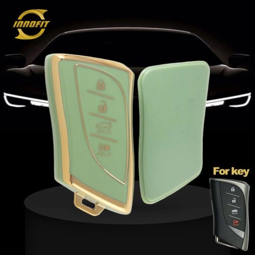 LEB2T1-Green-Gold Plating- Car Key Cover For Lexus