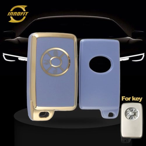 TOO1T1-Light Blue-Gold Plating- Car Key Cover For Toyota