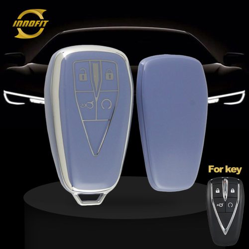 CHC2T1-Light Blue-Silver Plating- Car Key Cover For CHANGAN