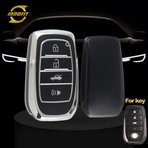 TOC6T1-Black-Silver Plating- Car Key Cover For Toyota