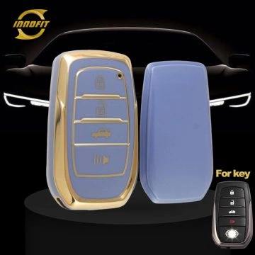 TOC6T1-Light Blue-Gold Plating- Car Key Cover For Toyota