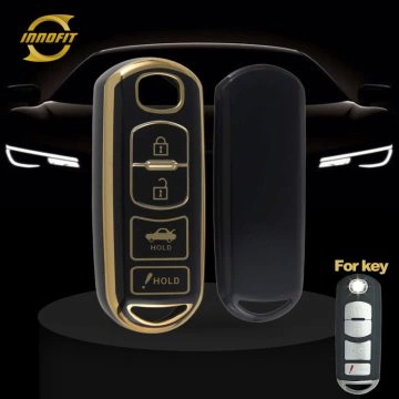 MAB3T1-Black-Gold Plating- Car Key Cover For Mazda Toyota Scion