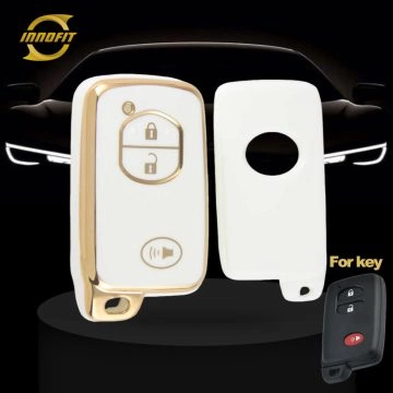 TOG3T1-White-Gold Plating- Car Key Cover For Toyota