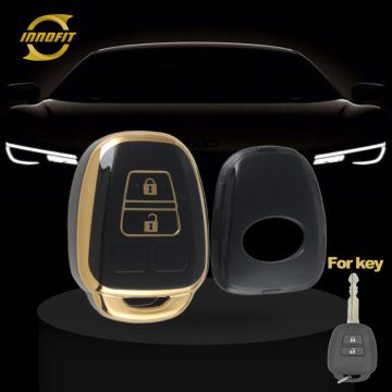 TOP2T1-Black-Gold Plating- Car Key Cover For Toyota