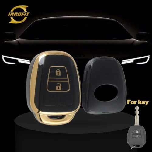 TOP2T1-Black-Gold Plating- Car Key Cover For Toyota