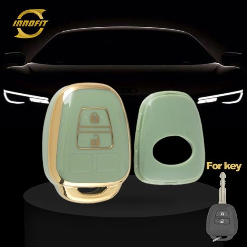 TOP2T1-Green-Gold Plating- Car Key Cover For Toyota