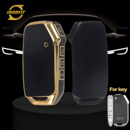KIK2T1-Black-Gold Plating- Car Key Cover For Kia