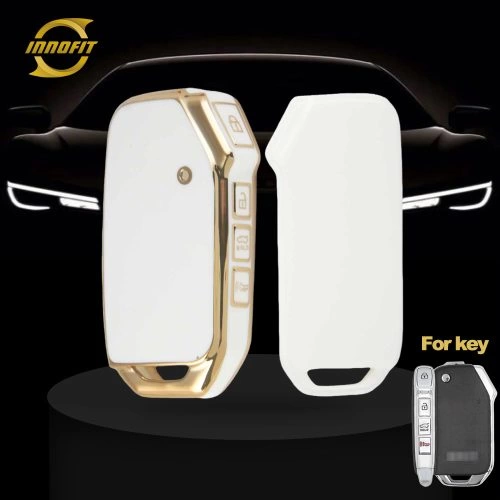 KIK2T1-White-Gold Plating- Car Key Cover For Kia