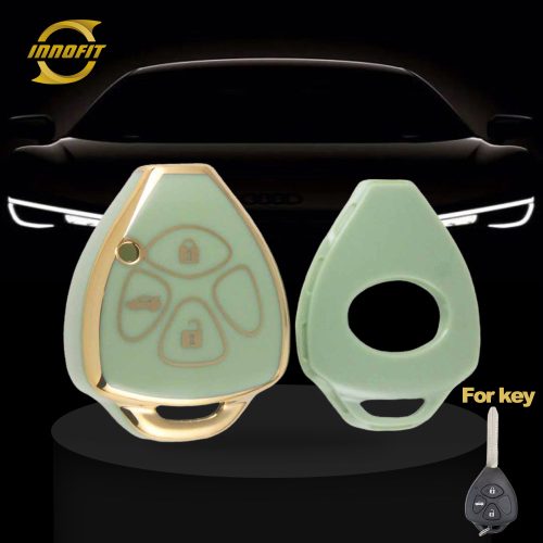 TOT3T1-Green-Gold Plating- Car Key Cover For Toyota