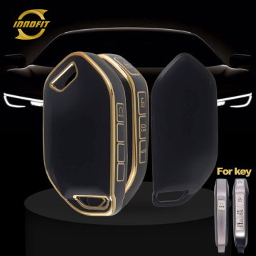 KIJ2T1-Black-Gold Plating- Car Key Cover For Kia