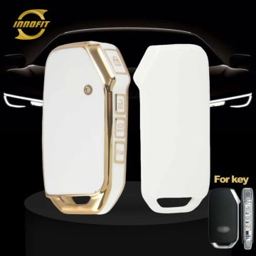 KIK2T1-White-Gold Plating- Car Key Cover For Kia