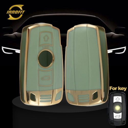 BMD1T1-Green-Gold Plating- Car Key Cover For BMW