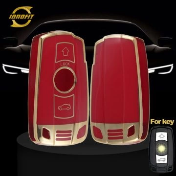 BMD1T1-Red-Gold Plating- Car Key Cover For BMW