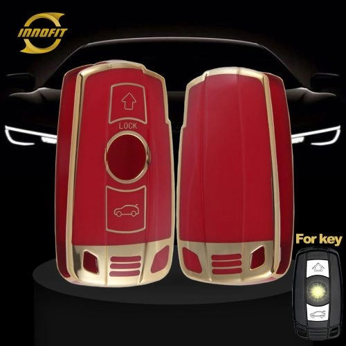 BMD1T1-Red-Gold Plating- Car Key Cover For BMW