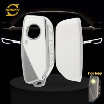 BMA1T1-White-Silver Plating- Car Key Cover For BMW