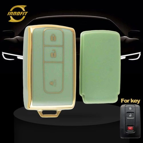 TOF2T1-Green-Gold Plating- Car Key Cover For Toyota