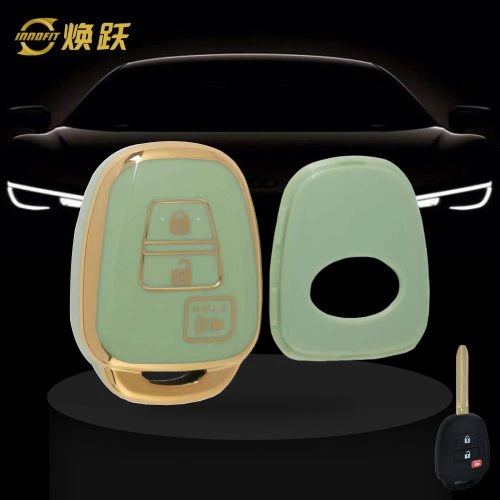 TOP1T1-Green-Gold Plating- Car Key Cover For Toyota