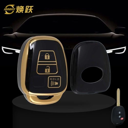 TOP1T1-Black-Gold Plating- Car Key Cover For Toyota