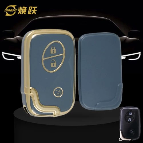 LEC1T1-Granny Grey-Gold Plating- Car Key Cover For Lexus