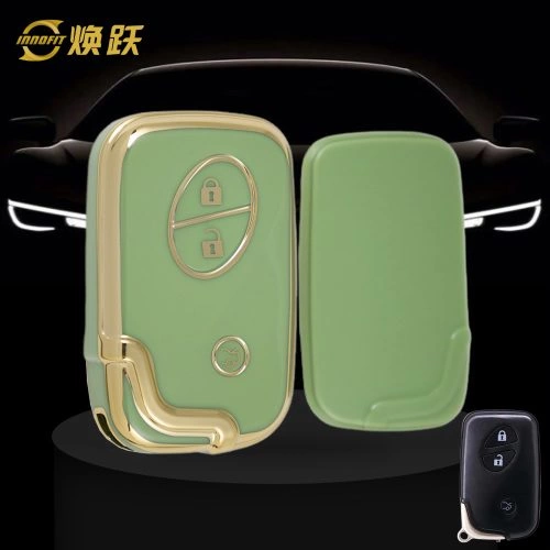 LEC1T1-Green-Gold Plating- Car Key Cover For Lexus