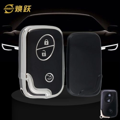 LEC1T1-Black-Silver Plating- Car Key Cover For Lexus