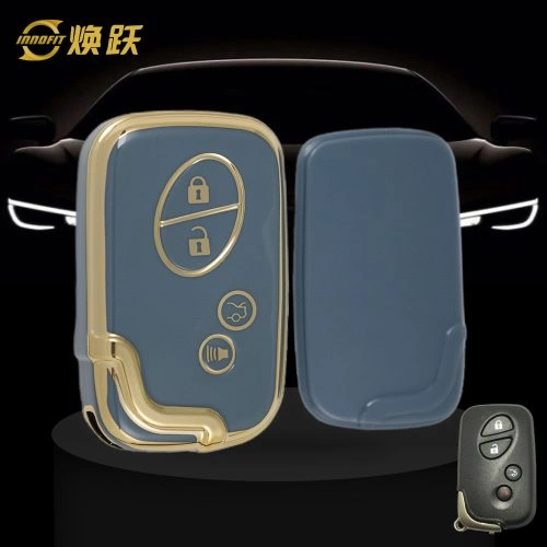 LEC2T1-Granny Grey-Gold Plating- Car Key Cover For Lexus