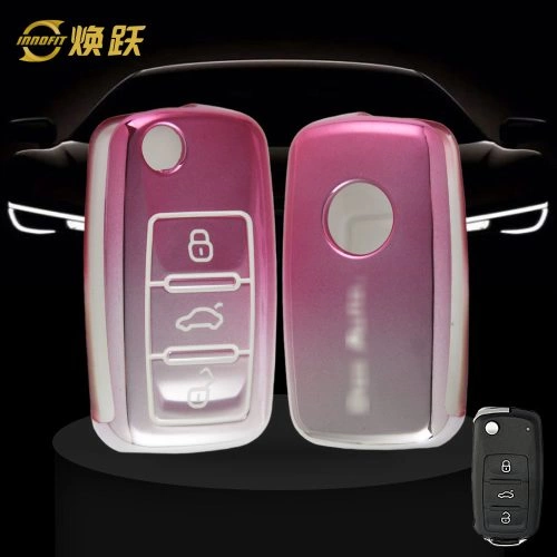 VOB1T1-Gradient Pink- Car Key Cover For Volkswagen SEAT skoda