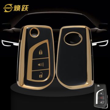 TOA4T1-Black-Gold Plating- Car Key Cover For Toyota