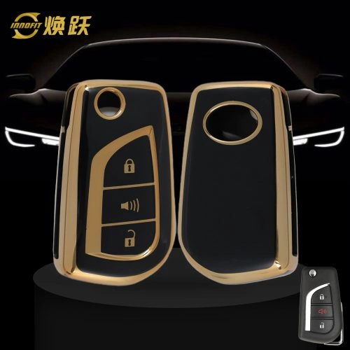 TOA4T1-Black-Gold Plating- Car Key Cover For Toyota