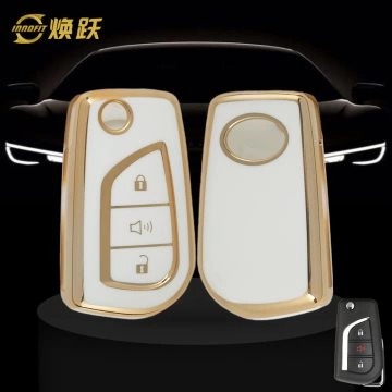 TOA4T1-White-Gold Plating- Car Key Cover For Toyota