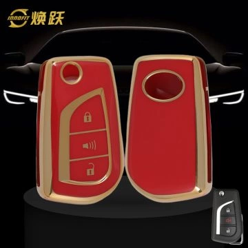 TOA4T1-Red-Gold Plating- Car Key Cover For Toyota