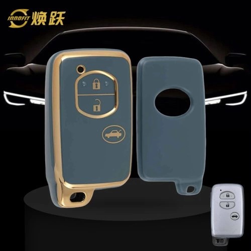 TOG1T1-Granny Grey-Gold Plating- Car Key Cover For Toyota Crown