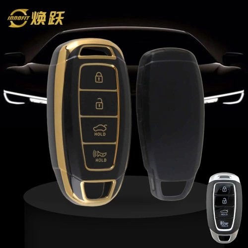 HYS1T1-Black-Gold Plating- Car Key Cover For Hyundai