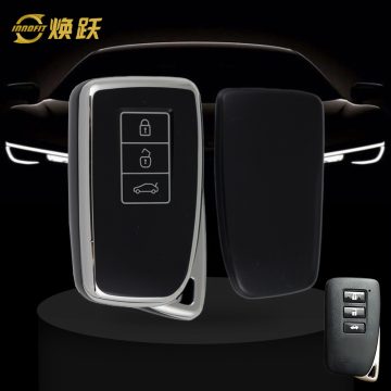 LEA1T1-Black-Silver Plating- Car Key Cover For Lexus