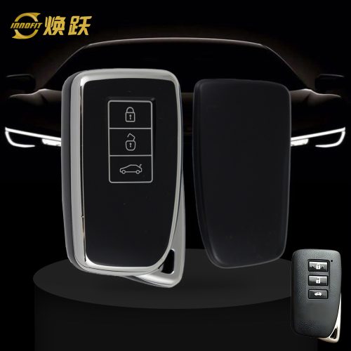LEA1T1-Black-Silver Plating- Car Key Cover For Lexus