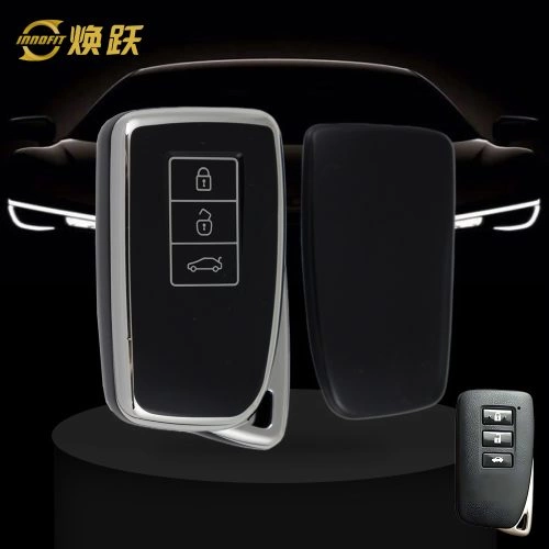 LEA1T1-Black-Silver Plating- Car Key Cover For Lexus
