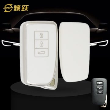 LEA1T1-White-Silver Plating- Car Key Cover For Lexus