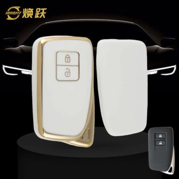 LEA2T1-White-Gold Plating- Car Key Cover For Lexus