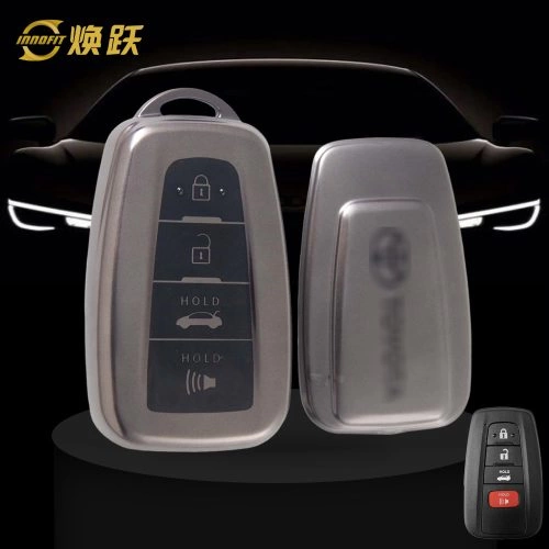 TOB4T1-Black-Metal Gray Plating- Car Key Cover For Toyota
