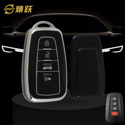 TOB4T1-Black-Silver Plating- Car Key Cover For Toyota