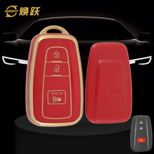 TOB3T1-Red-Gold Plating- Car Key Cover For Toyota