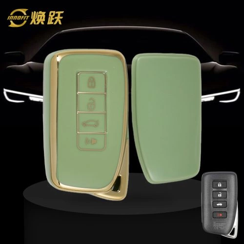 LEA3T1-Green-Gold Plating- Car Key Cover For Lexus