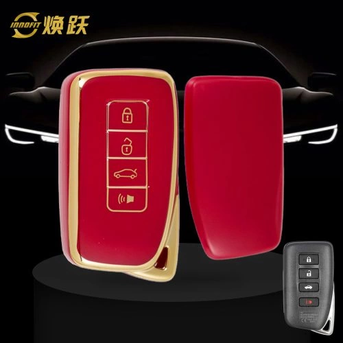 LEA3T1-Red-Gold Plating- Car Key Cover For Lexus