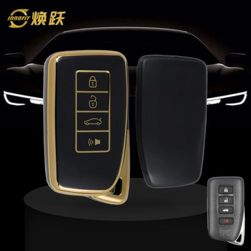 LEA3T1-Black-Gold Plating- Car Key Cover For Lexus