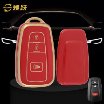 TOB8T1-Red-Gold Plating- Car Key Cover For Toyota