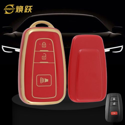 TOB8T1-Red-Gold Plating- Car Key Cover For Toyota