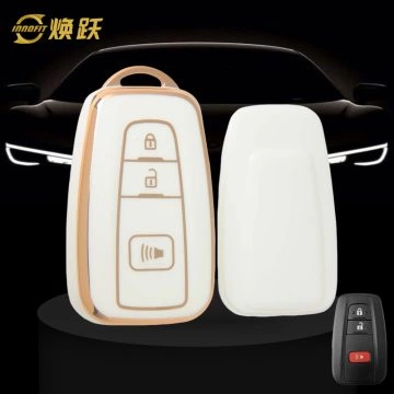 TOB8T1-White-Gold Plating- Car Key Cover For Toyota