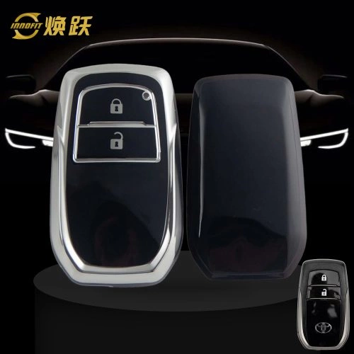TOC2T1-Black-Silver Plating- Car Key Cover For Toyota